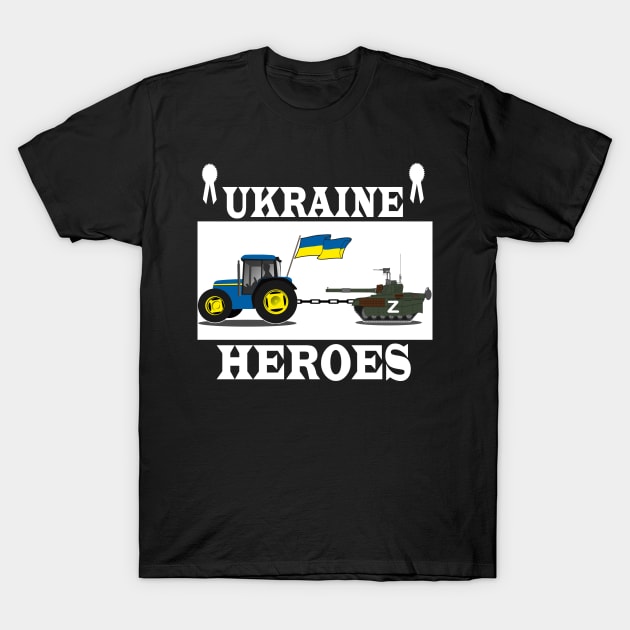 Ukrainian Tractor Pulling Tank T-Shirt by Elegance14